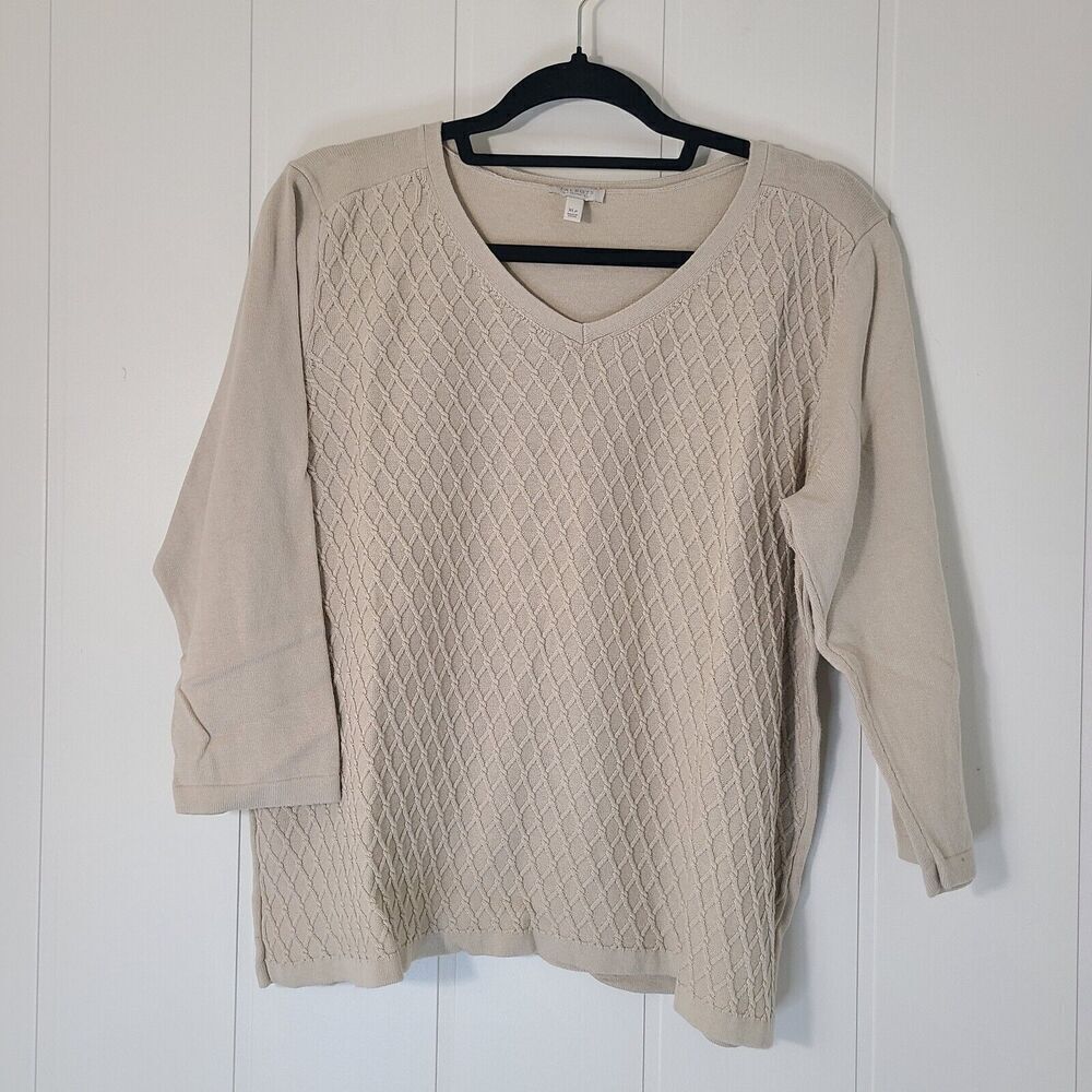 Talbots Cream V-Neck Sweater